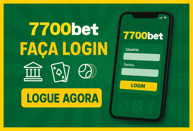 Imagem destacando login seguro na 7700BET para novos usuários